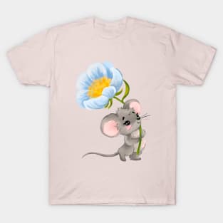 A mouse with a flower T-Shirt